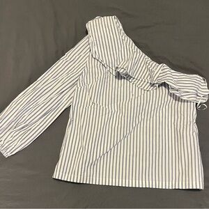 J. Crew Blue and White Striped Blouse